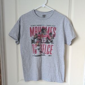 Gildan Gray Graphic Tee with Red Accents